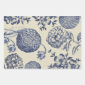 Blauer Blume Blumen Geschenkpapier Set (Vorderseite)