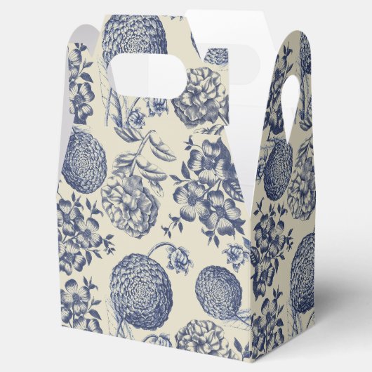 Blauer Blume Blumen Geschenkschachtel (Geöffnet)