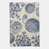 Blauer Blume Blumen Geschirrtuch (Vertikal)