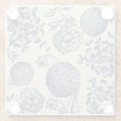 Blauer Blume Blumen Glasuntersetzer (Rückseite)