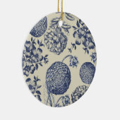 Blauer Blume Blumen Keramik Ornament (Rechts)