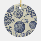 Blauer Blume Blumen Keramik Ornament (Vorne)