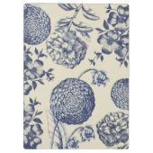 Blauer Blume Blumen Klemmbrett (Rückseite)