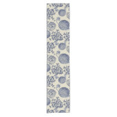 Blauer Blume Blumen Kurzer Tischläufer (Vorderseite)