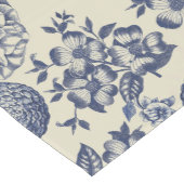 Blauer Blume Blumen Kurzer Tischläufer (Ecke)