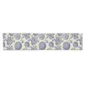 Blauer Blume Blumen Kurzer Tischläufer (Horizontal)