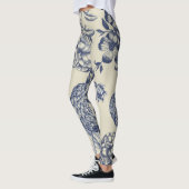 Blauer Blume Blumen Leggings (Links)