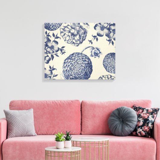 Blauer Blume Blumen Leinwanddruck (Insitu (Wohnzimmer))