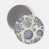 Blauer Blume Blumen Magnet (Vorderseite/Rückseite)