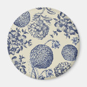 Blauer Blume Blumen Magnet (Vorne)