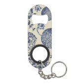 Blauer Blume Blumen Mini Flaschenöffner (Rückseite)