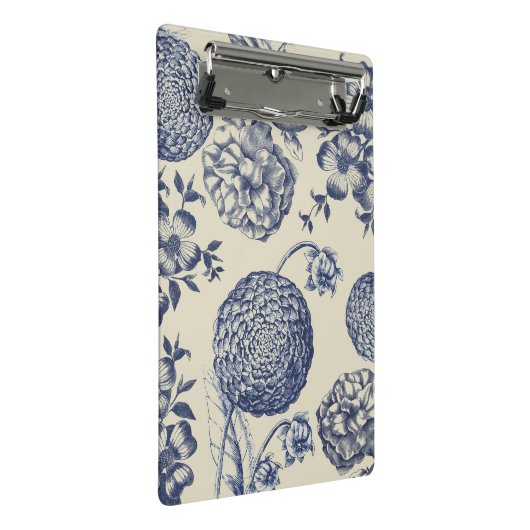 Blauer Blume Blumen Mini Klemmbrett (Schrägansicht)