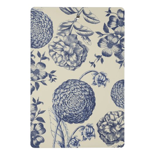 Blauer Blume Blumen Mini Klemmbrett (Rückseite)