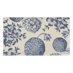Blauer Blume Blumen Namenschild