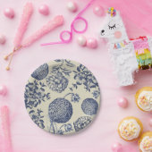 Blauer Blume Blumen Pappteller (Party)