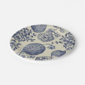 Blauer Blume Blumen Pappteller (Schrägansicht)