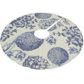 Blauer Blume Blumen Polyester Weihnachtsbaumdecke (Schrägansicht)