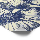 Blauer Blume Blumen Poster (Ecke)