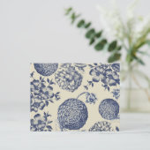 Blauer Blume Blumen Postkarte (Stehend Vorderseite)