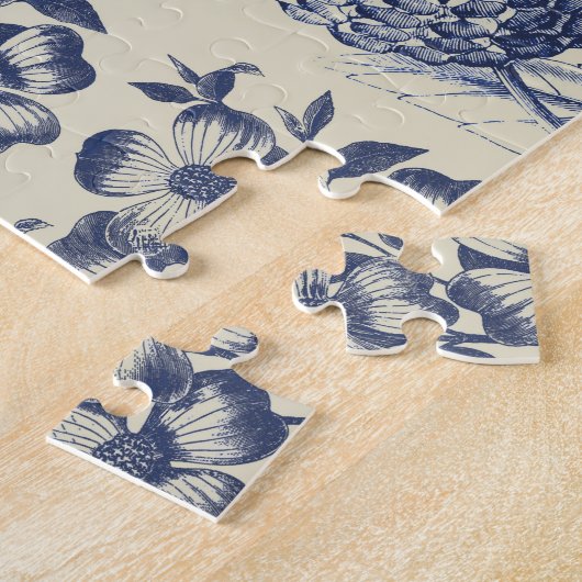 Blauer Blume Blumen Puzzle (Seite)