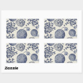 Blauer Blume Blumen Rechteckiger Aufkleber (Blatt)