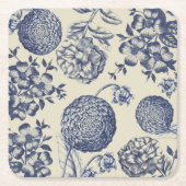 Blauer Blume Blumen Rechteckiger Pappuntersetzer (Vorderseite)