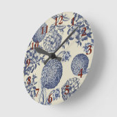 Blauer Blume Blumen Runde Wanduhr (Winkel)