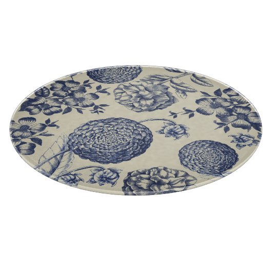 Blauer Blume Blumen Schneidebrett (Ecke)