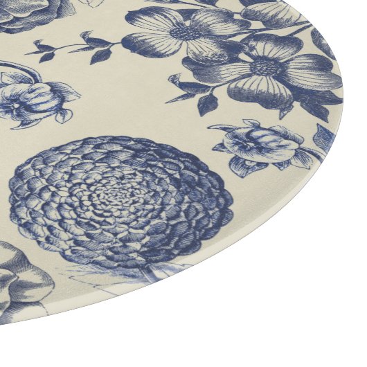 Blauer Blume Blumen Schneidebrett (Ecke)