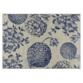 Blauer Blume Blumen Schneidebrett (Vorderseite)