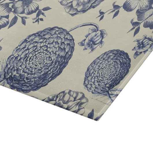 Blauer Blume Blumen Schneidebrett (Ecke)