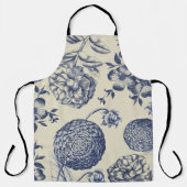 Blauer Blume Blumen Schürze (Vorderseite)