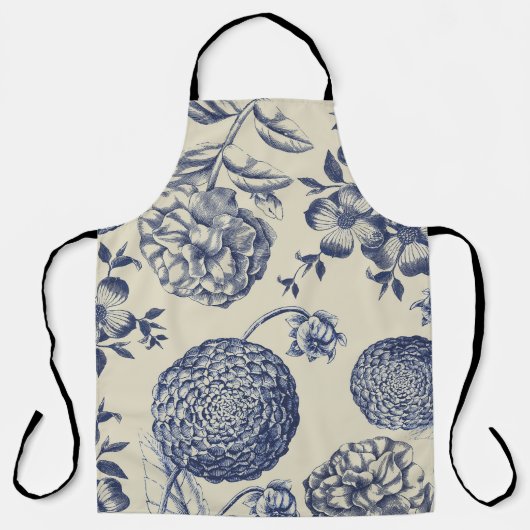 Blauer Blume Blumen Schürze (Vorderseite)