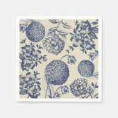 Blauer Blume Blumen Serviette (Vorderseite)