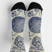 Blauer Blume Blumen Socken (Oben)