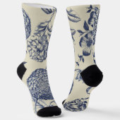 Blauer Blume Blumen Socken (Gewinkelt)