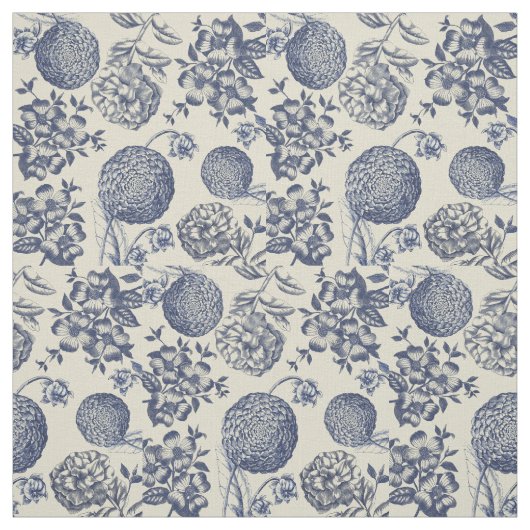 Blauer Blume Blumen Stoff (Muster)