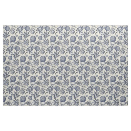 Blauer Blume Blumen Stoff (Fat Quarter (45,7 x 55,9 cm))