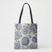Blauer Blume Blumen Tasche (Vorderseite)