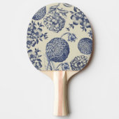 Blauer Blume Blumen Tischtennis Schläger (Vorderseite)