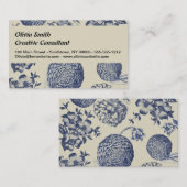 Blauer Blume Blumen Visitenkarte (Vorne/Hinten)