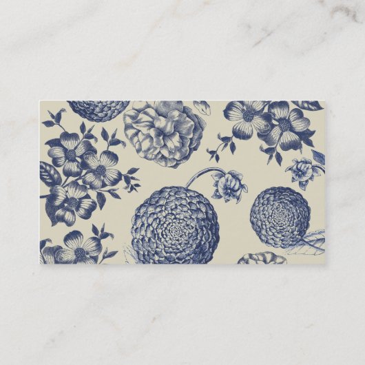 Blauer Blume Blumen Visitenkarte (Rückseite)