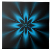 Blauer Blume Burst Fliese (Vorderseite)