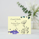 Blauer Blume Einladung (Stehend Vorderseite)