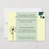 Blauer Blume Einladung (Rückseite)