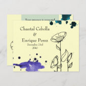 Blauer Blume Einladung (Vorne/Hinten)