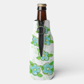 Blauer Blume Flasche Anzug Flaschenkühler (Flasche Rückseite)