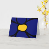 Blauer Blume geklappte Grußkarte Karte (Gelbe Blume)