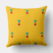 Blauer Blume Gelbes Sofabett Kissen (Rückseite)