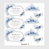 Blauer Blume Kerzenaufkleber Aufkleber (Blatt)